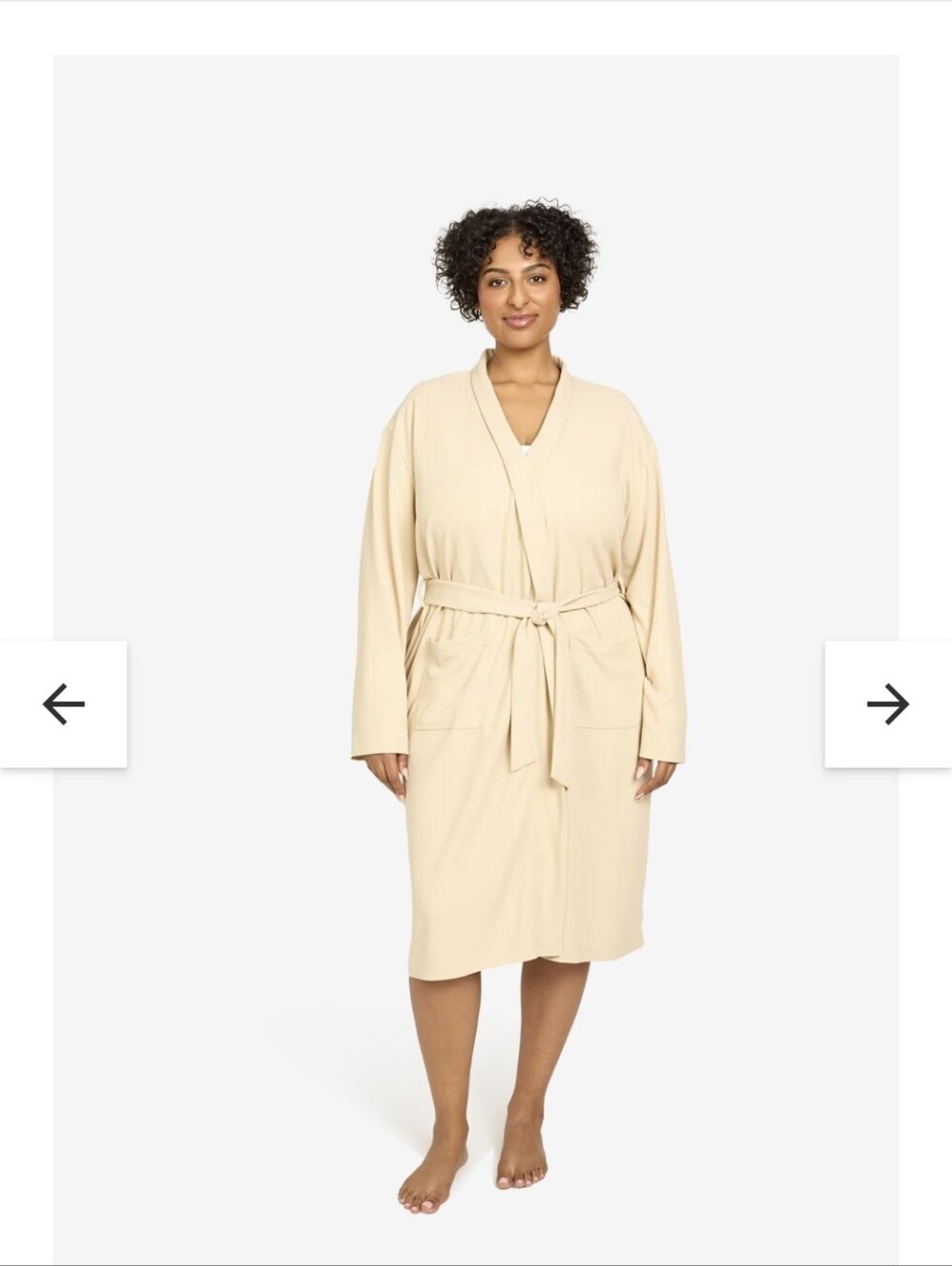 Line and Dot Waffle Knit Robe in Plus Size EUC khaki $78